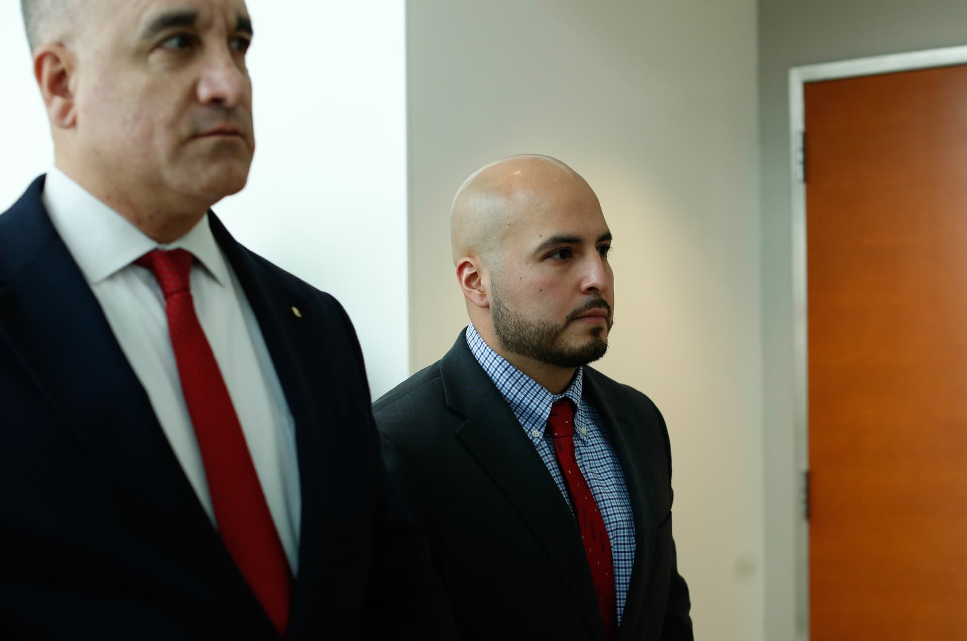 AP/Kena Betancur Sergeant Erik Duran of the NYPD, right, in criminal court at the Bronx February 6, 2026.