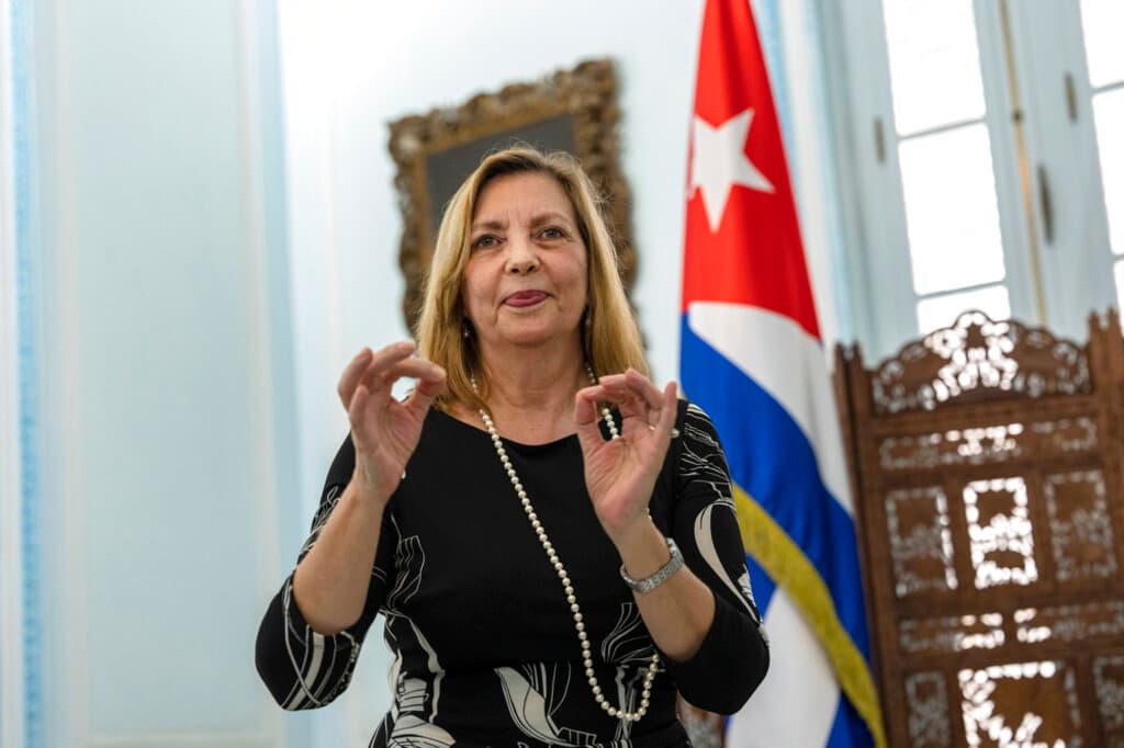 Cuba's vice minister of foreign relations, Josefina Vidal, at Havana April 19, 2022. AP/Ramon Espinosa