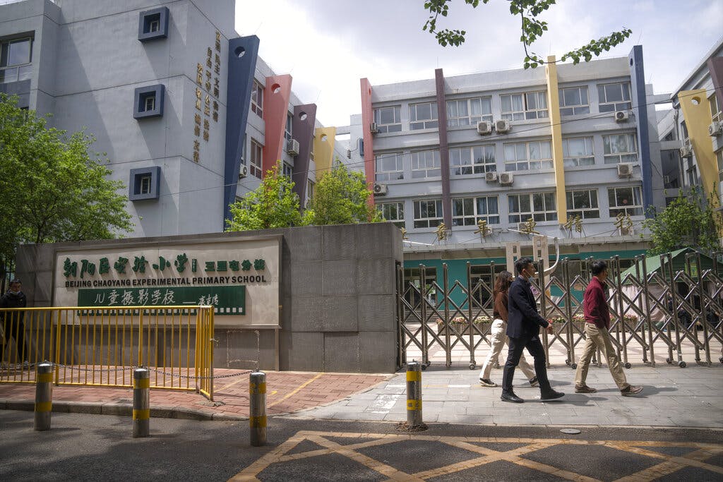 A closed primary school at Beijing on Thursday, April 28. AP Photo/Mark Schiefelbein