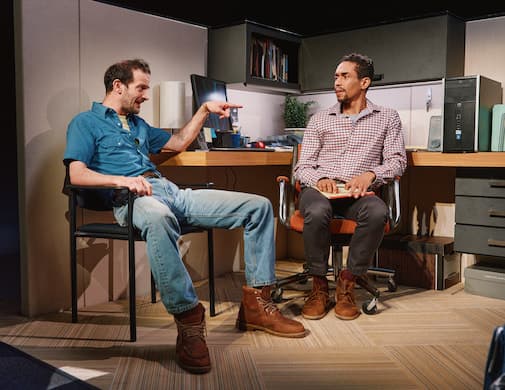 Will Brill and Kyle Beltran in ‘A Case for the Existence of God.’ Emilio Madrid