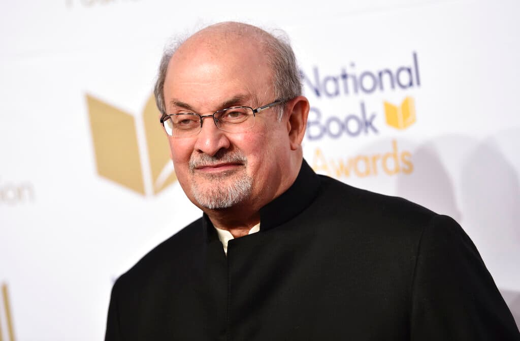 Salman Rushdie attends a National Book Awards ceremony at New York November 15, 2017. 
