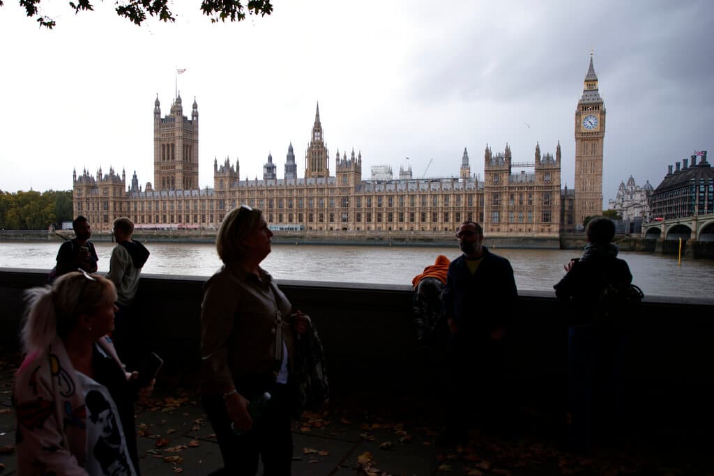The Houses of Parliament at London, October 21, 2022. 