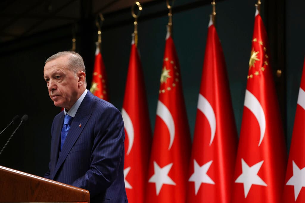 President Erdogan after a cabinet meeting at Ankara, Turkey, January 23, 2023. 
