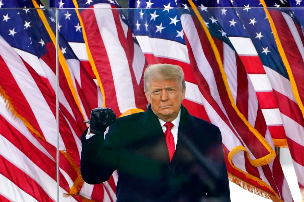 President Trump arrives to speak at a rally on January 6, 2021, at Washington, D.C.