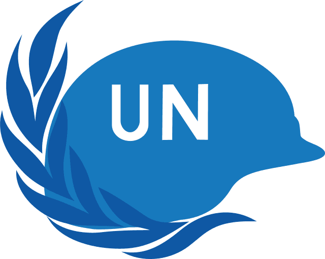 The UN peacekeeping helmet icon.