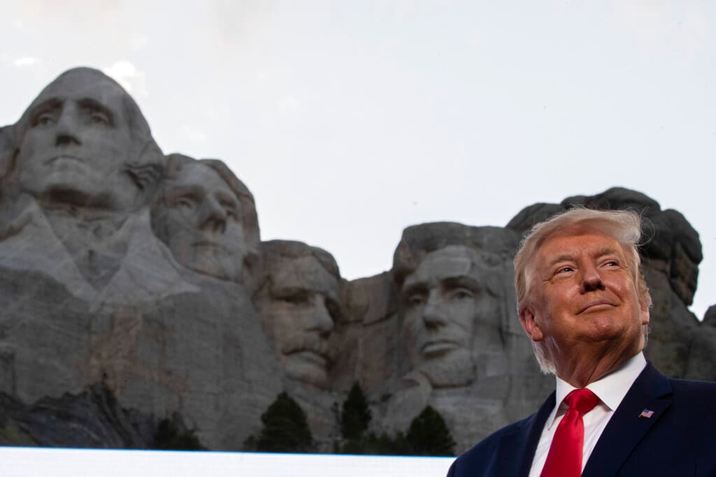 President Donald Trump at Mount Rushmore National Memorial in July 2020.