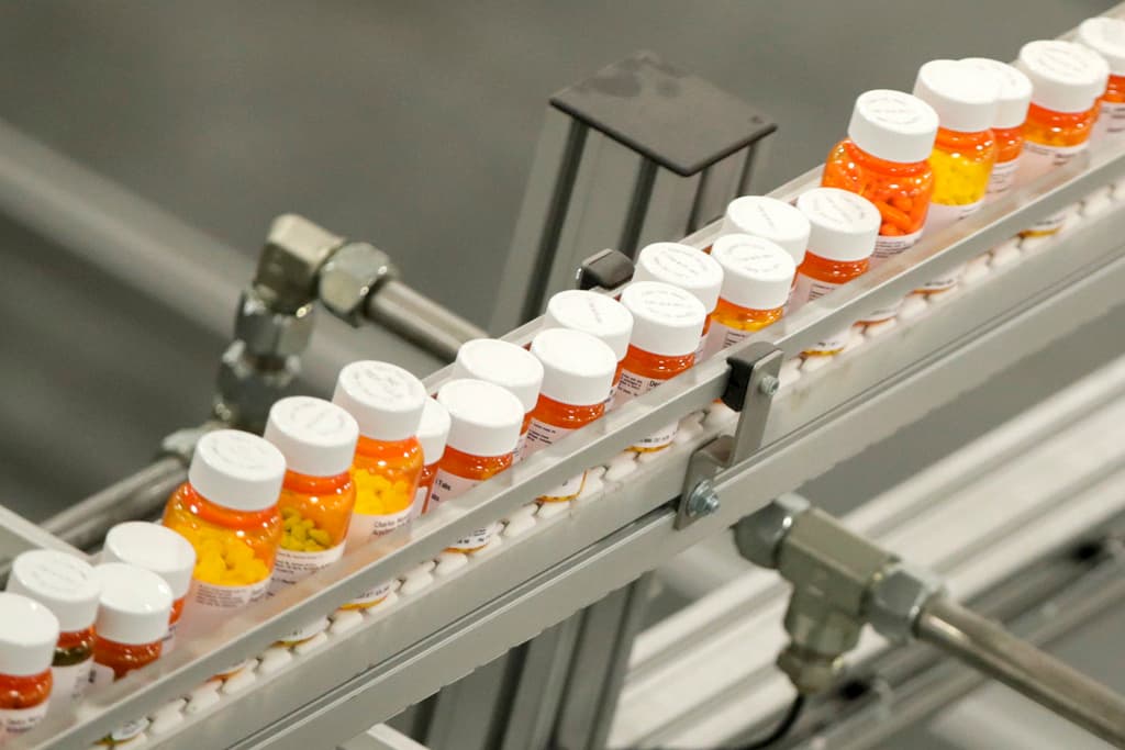 Bottles of medicine at a pharmacy warehouse at Florence, New Jersey,  July 10, 2018. 