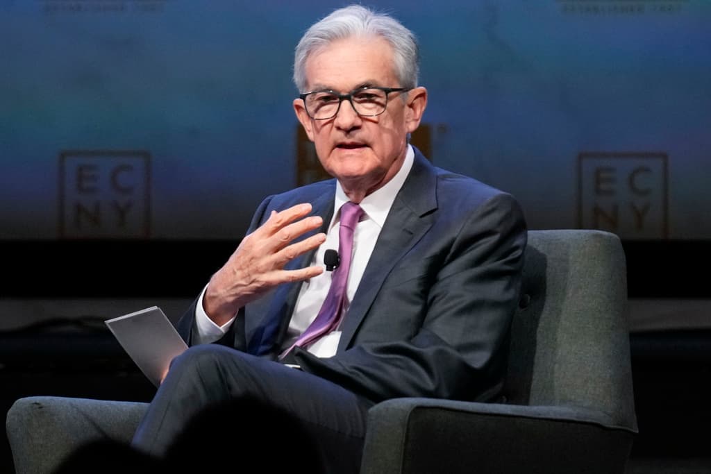 The Federal Reserve chairman, Jerome Powell, on October 19, 2023, at New York. 