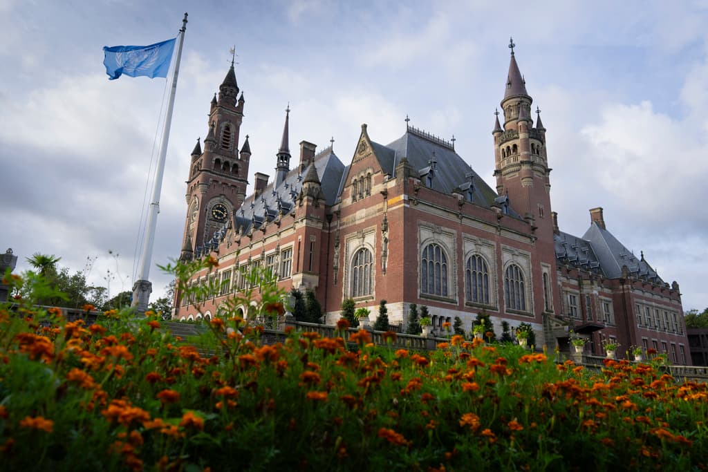 View of the Peace Palace, which houses the International Court of Justice, at the Hague, Netherlands, on September 19, 2023.