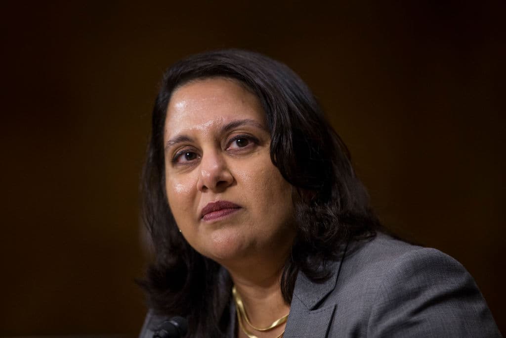 Judge Neomi Rao, President Trump's then-nominee for the District of Columbia Circuit, testifies during a Senate Judiciary confirmation hearing on Capitol Hill on February 5, 2019.