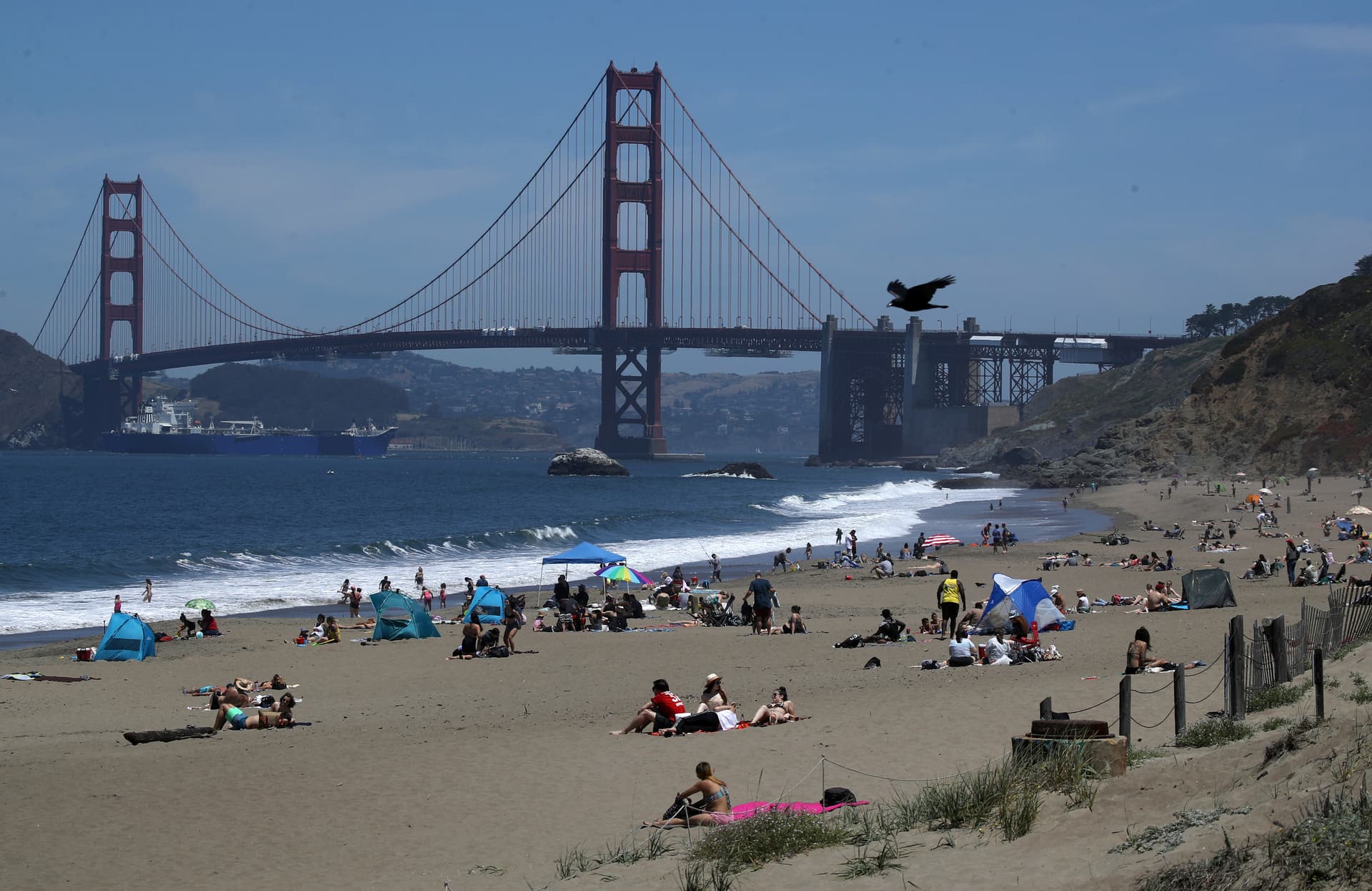 Scene of the attack: San Francisco's Baker Beach is actually federal land.