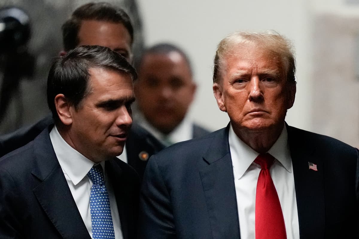 President Trump, alongside Todd Blanche,  at Manhattan Criminal Court on May 28, 2024 at New York City.  