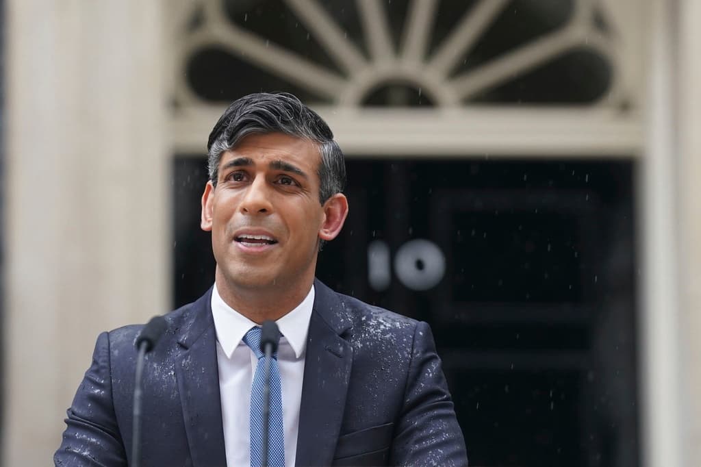 Prime Minister Sunak outside 10 Downing Street, May 22, 2024. 