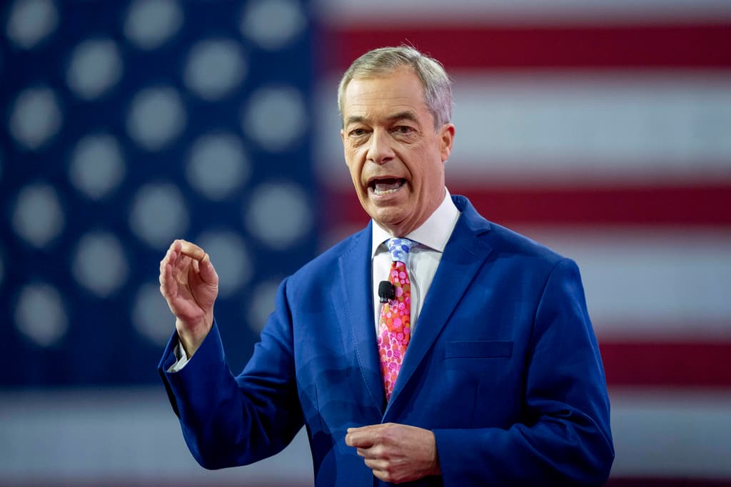 Nigel Farage at the Conservative Political Action Conference, Oxon Hill, Maryland, February 23, 2024. 