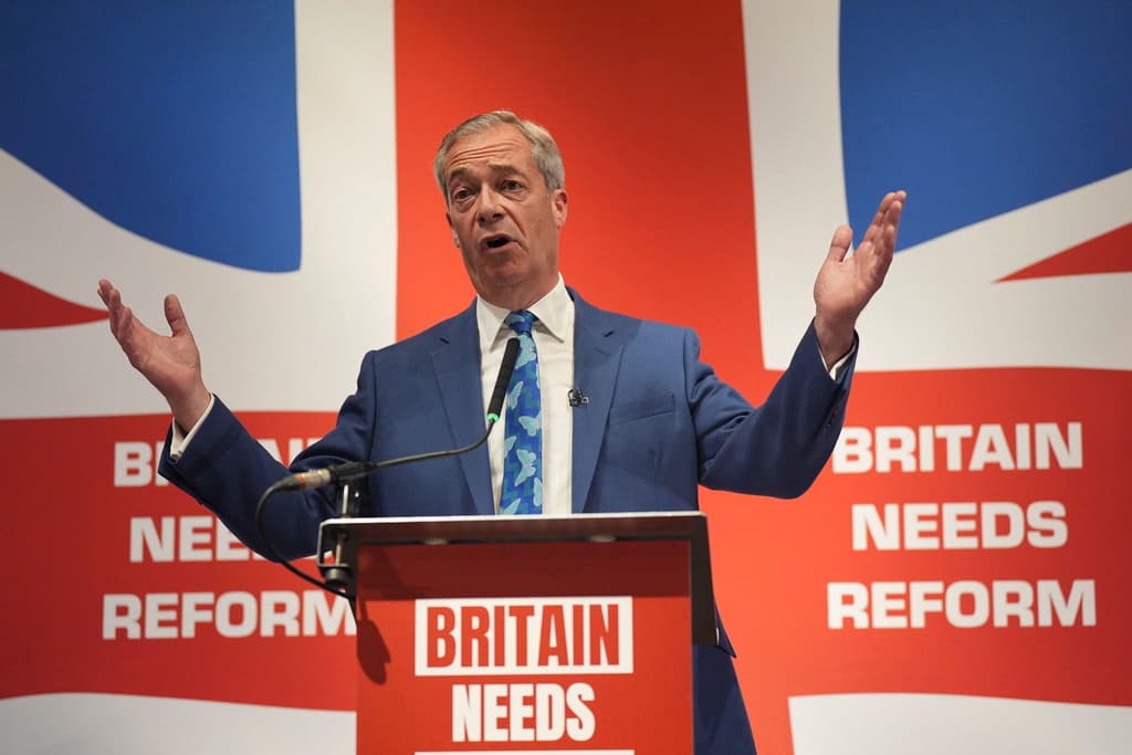 Nigel Farage at London, June 3, 2024. 