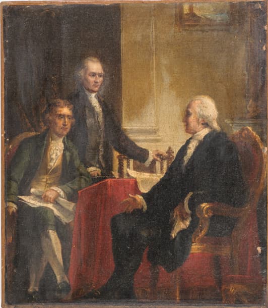 Constantino Brumidi, 'Sketch, George Washington with Jefferson and Hamilton,' circa 1872.