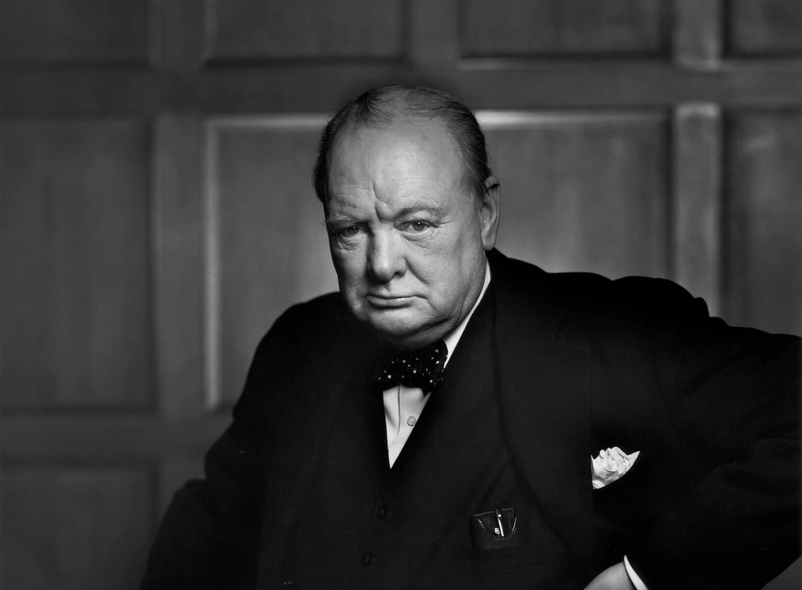 Yousuf Karsh's 1941 portrait of Churchill, 'The Roaring Lion.'