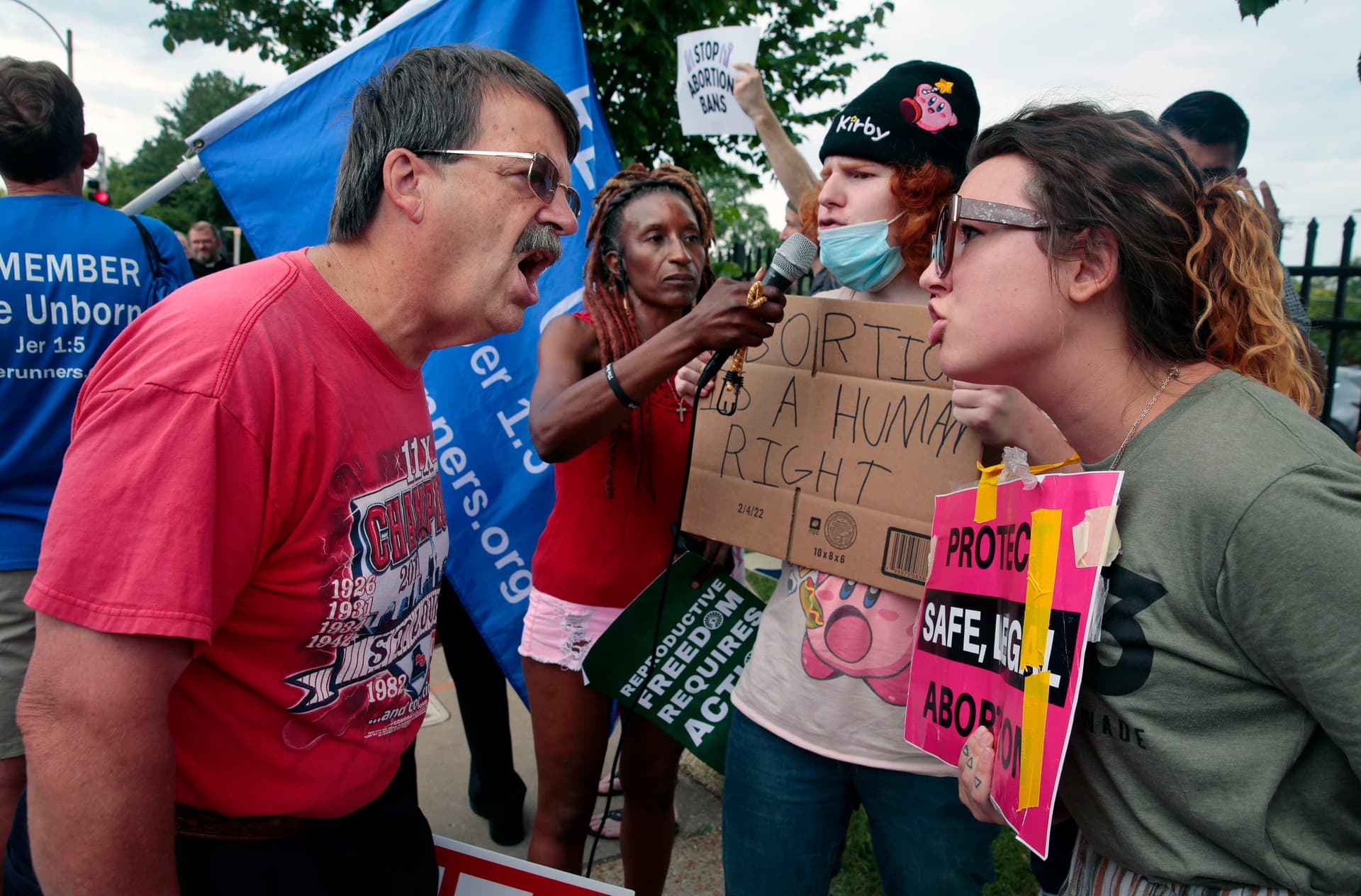 Protestors outside a Planned Parenthood office in Missouri.