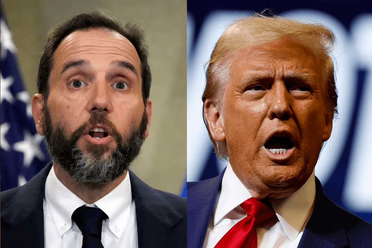 Special Counsel Jack Smith on June 9, 2023, at Washington and President Trump on October 26, 2024, at State College.