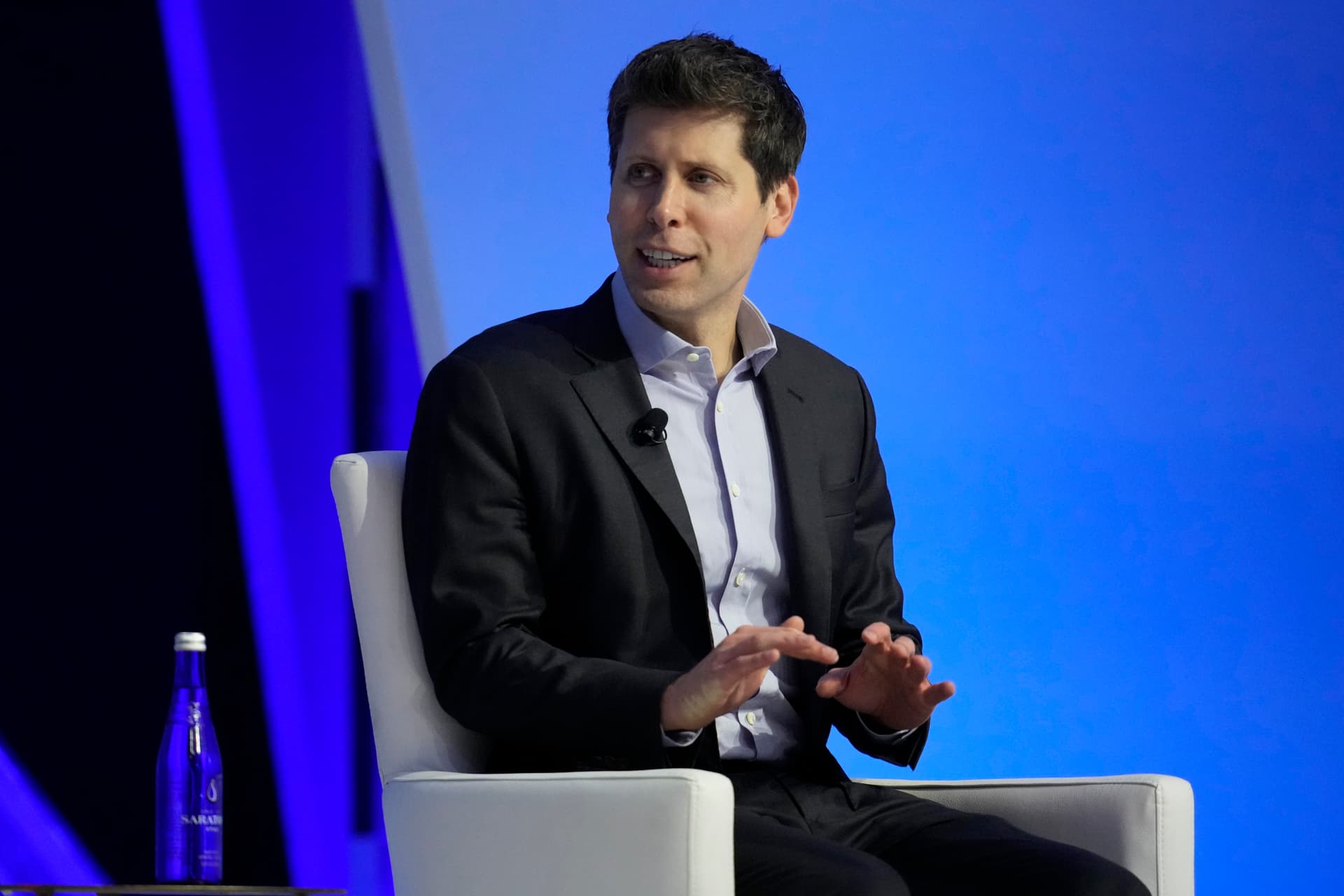 Open AI CEO Sam Altman participates in a discussion entitled "Charting the Path Forward: The Future of Artificial Intelligence" during the Asia-Pacific Economic Cooperation (APEC) CEO Summit, Thursday, Nov. 16, 2023, at San Francisco. 