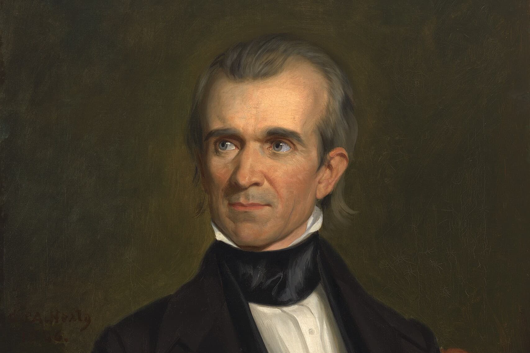 George Peter Alexander Healy's 1846 portrait of President Polk, detail.