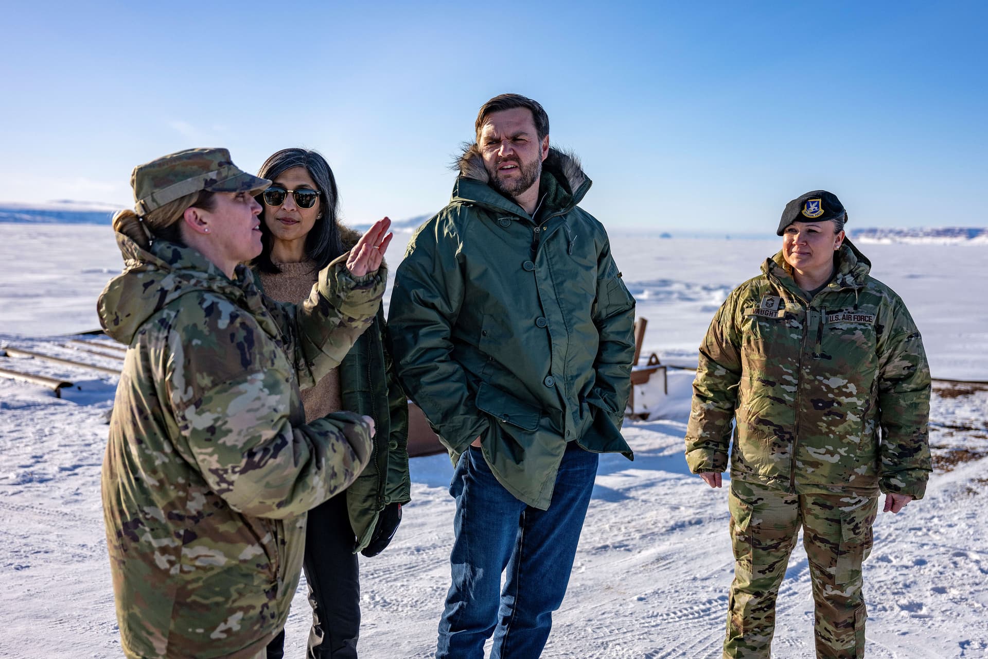 Vice President Vance and second lady Usha Vance tour the U.S. military's Pituffik Space Base in Greenland, March 2025.