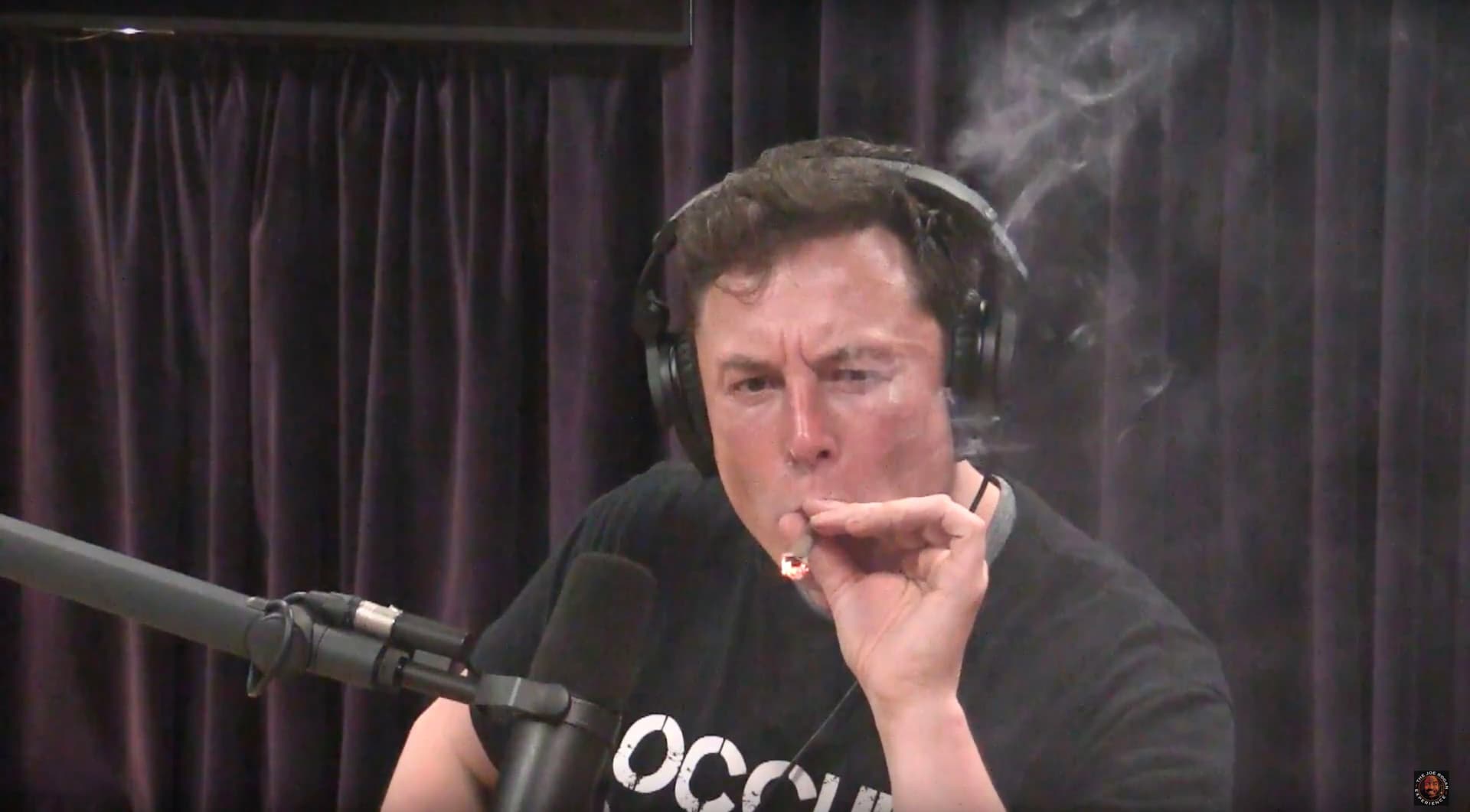 Elon Musk famously smoking marijuana during an October, 2018 appearance on Joe Rogan's show.