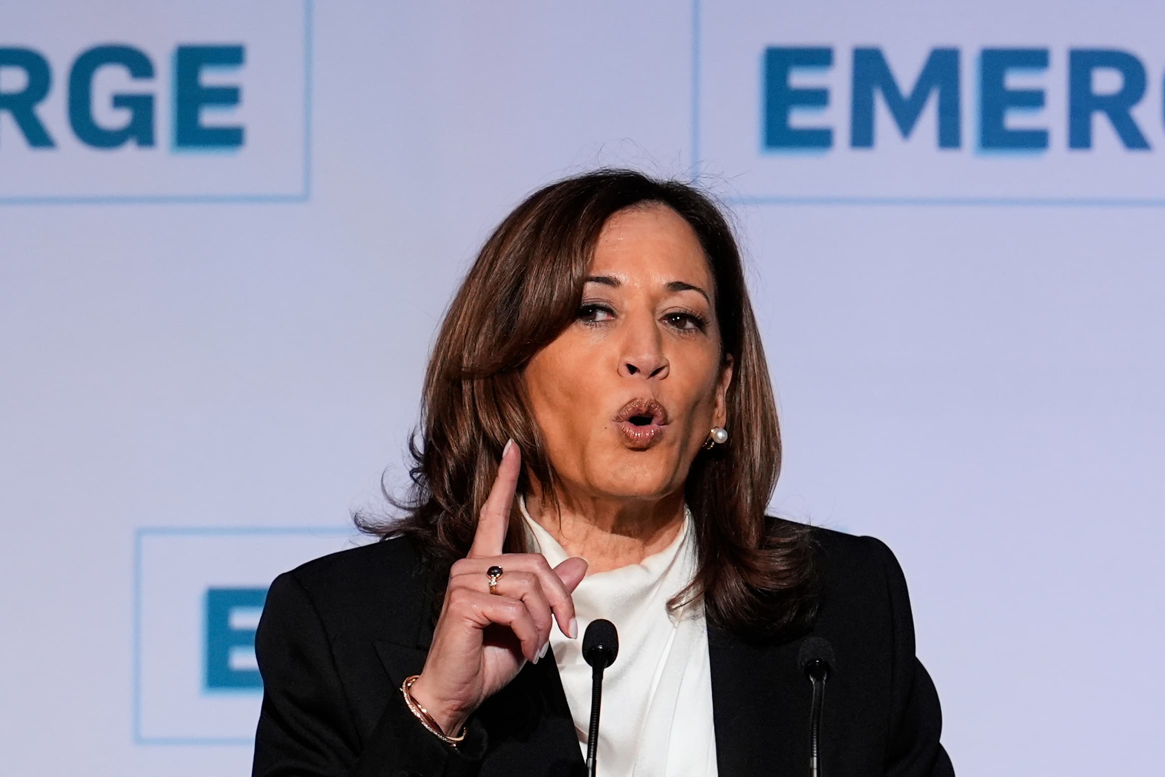 Vice President Harris delivers the keynote speech at the Emerge 20th Anniversary Gala at San Francisco, April 30, 2025