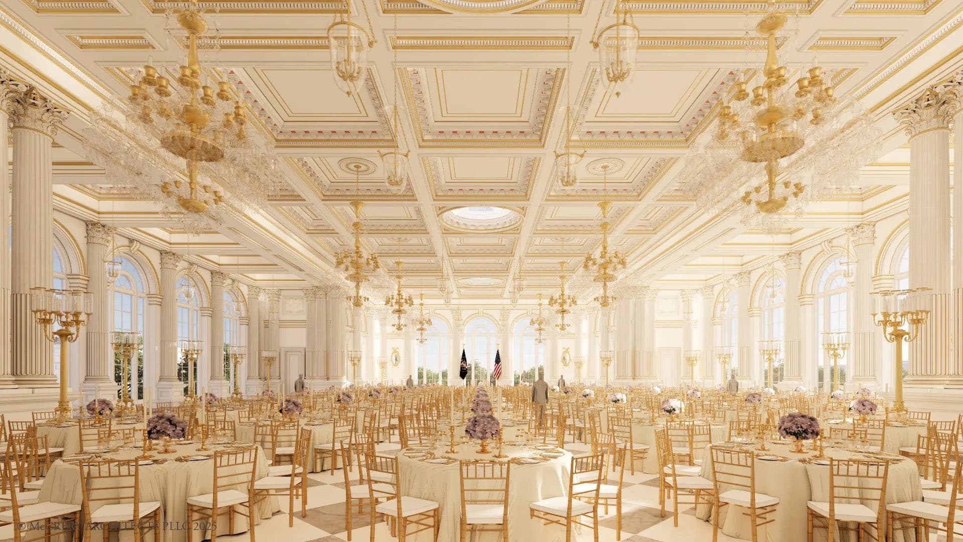 The Trump administration has collected $200 million for a golden ballroom at the White House.