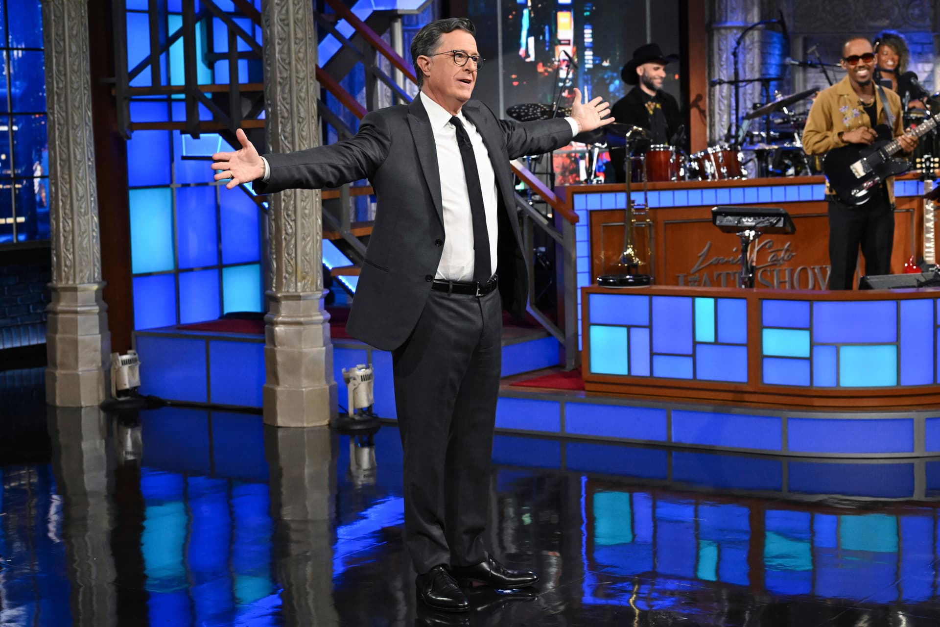Stephen Colbert during a taping of "The Late Show" on July 21, 2025, at New York. 
