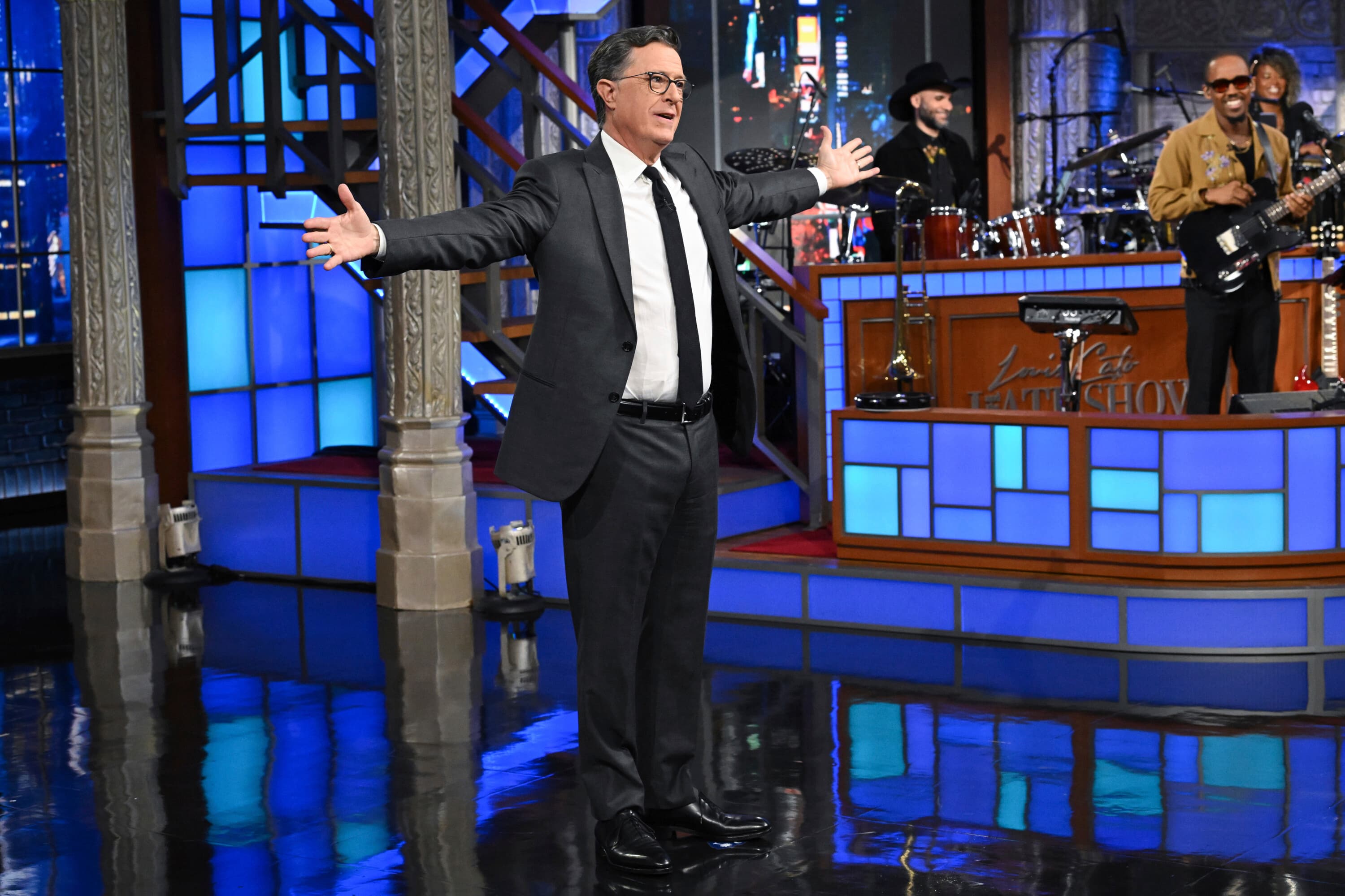 Stephen Colbert during a taping of "The Late Show" on July 21, 2025, at New York. 