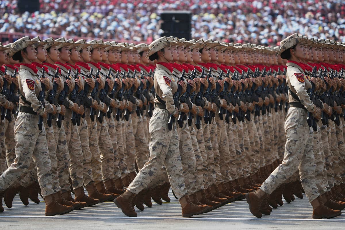 Communist China's military parade to commemorate the 80th anniversary of Japan's World War II surrender at Beijing, September 3, 2025.