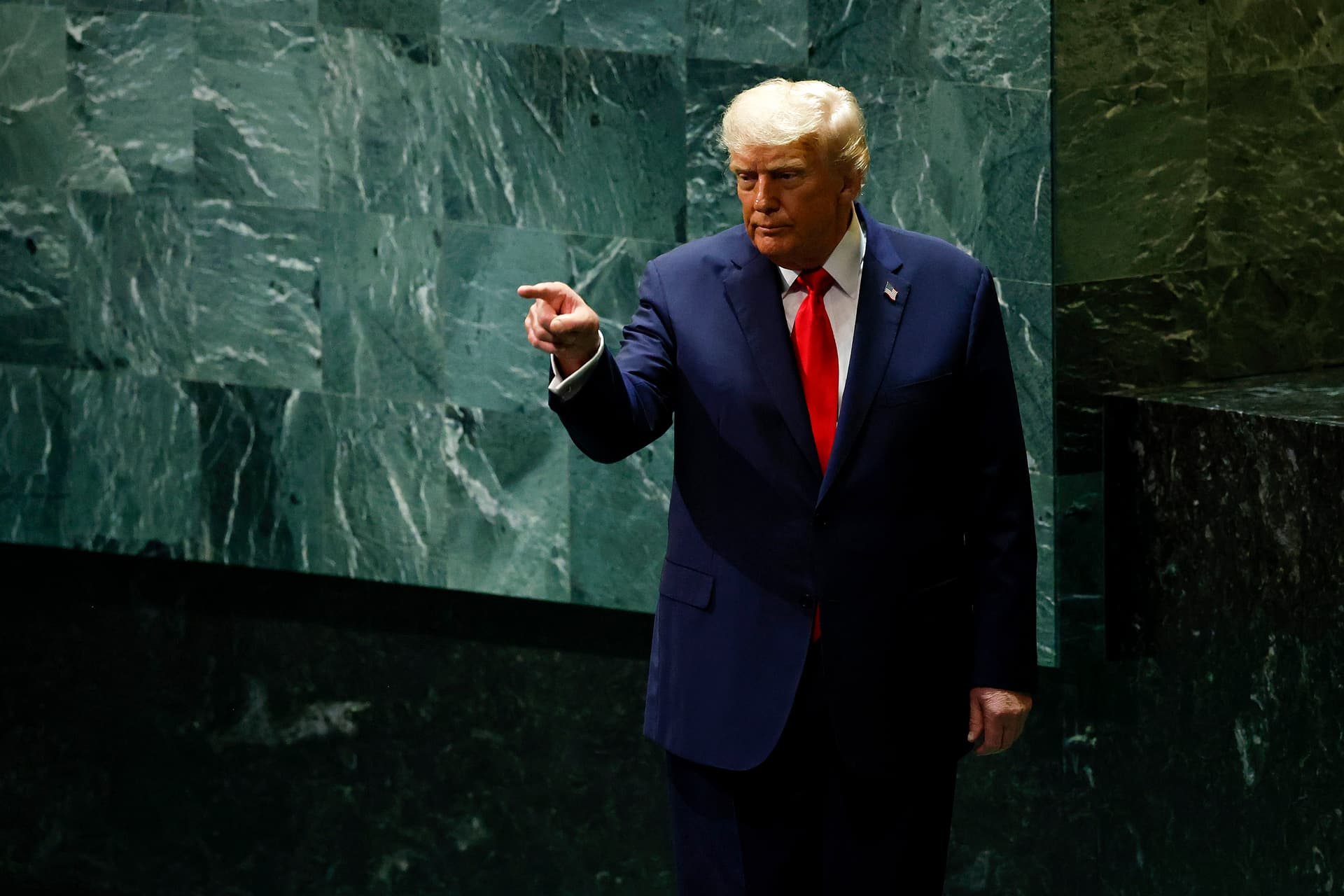 President Trump after addressing the UN’s General Assembly on September 23, 2025 at New York City. 