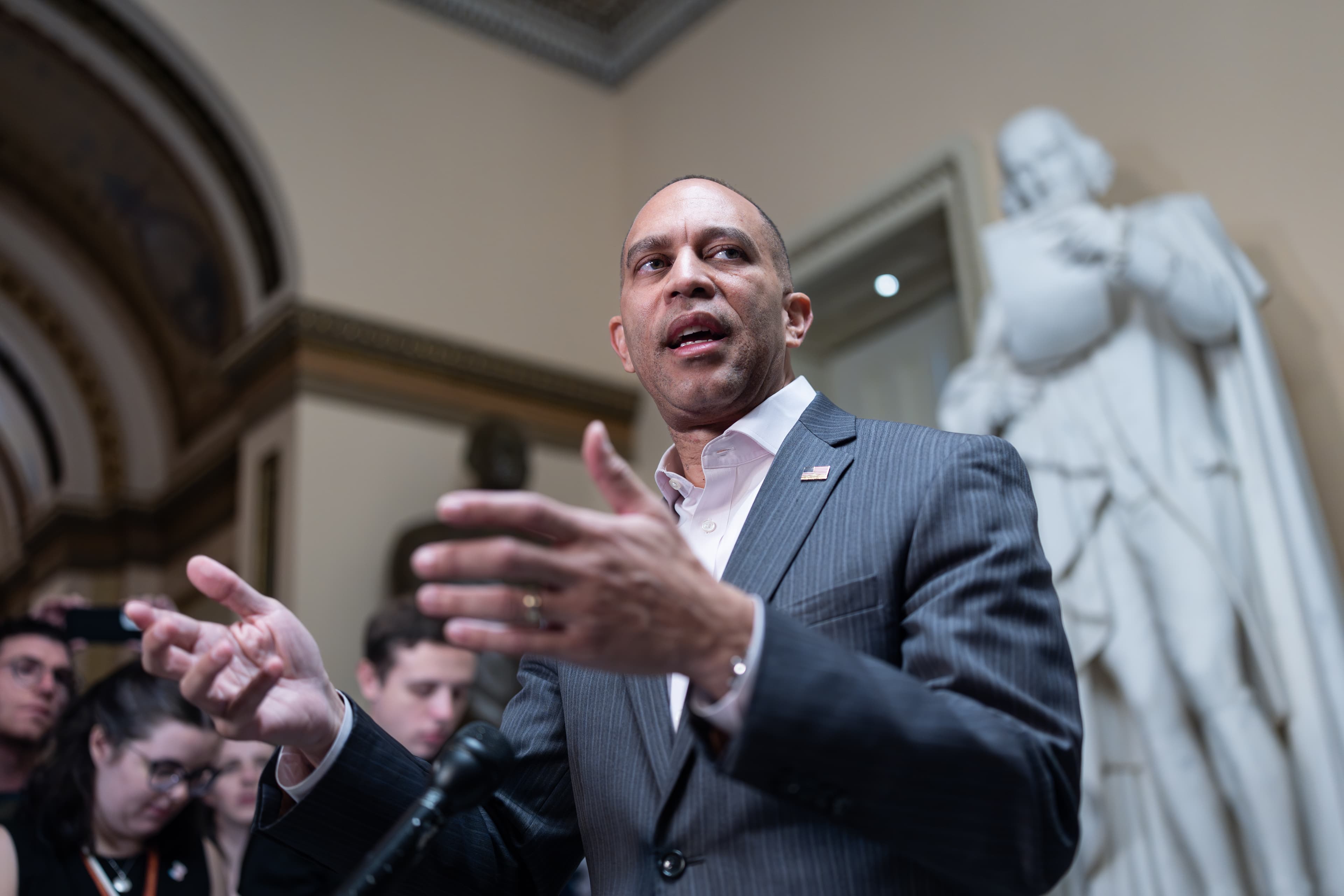 The House minority leader, Hakeem Jeffries, is telling Democrats to show respect during upcoming State of the Union address.