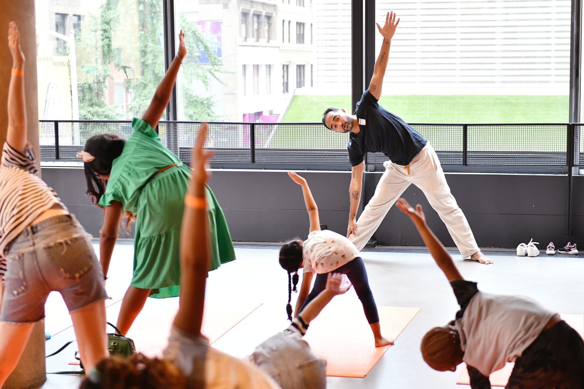 A yoga class on September 6, 2023 at New York City.