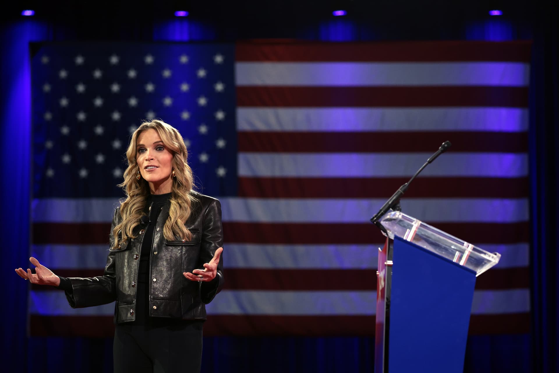 Megyn Kelly speaks at the Conservative Political Action Conference on February 21, 2025.