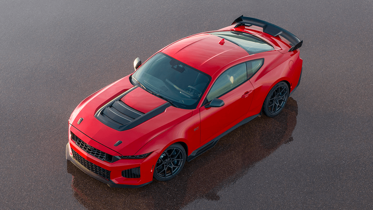 The Mustang Dark Horse SC is powered by a supercharged V8.