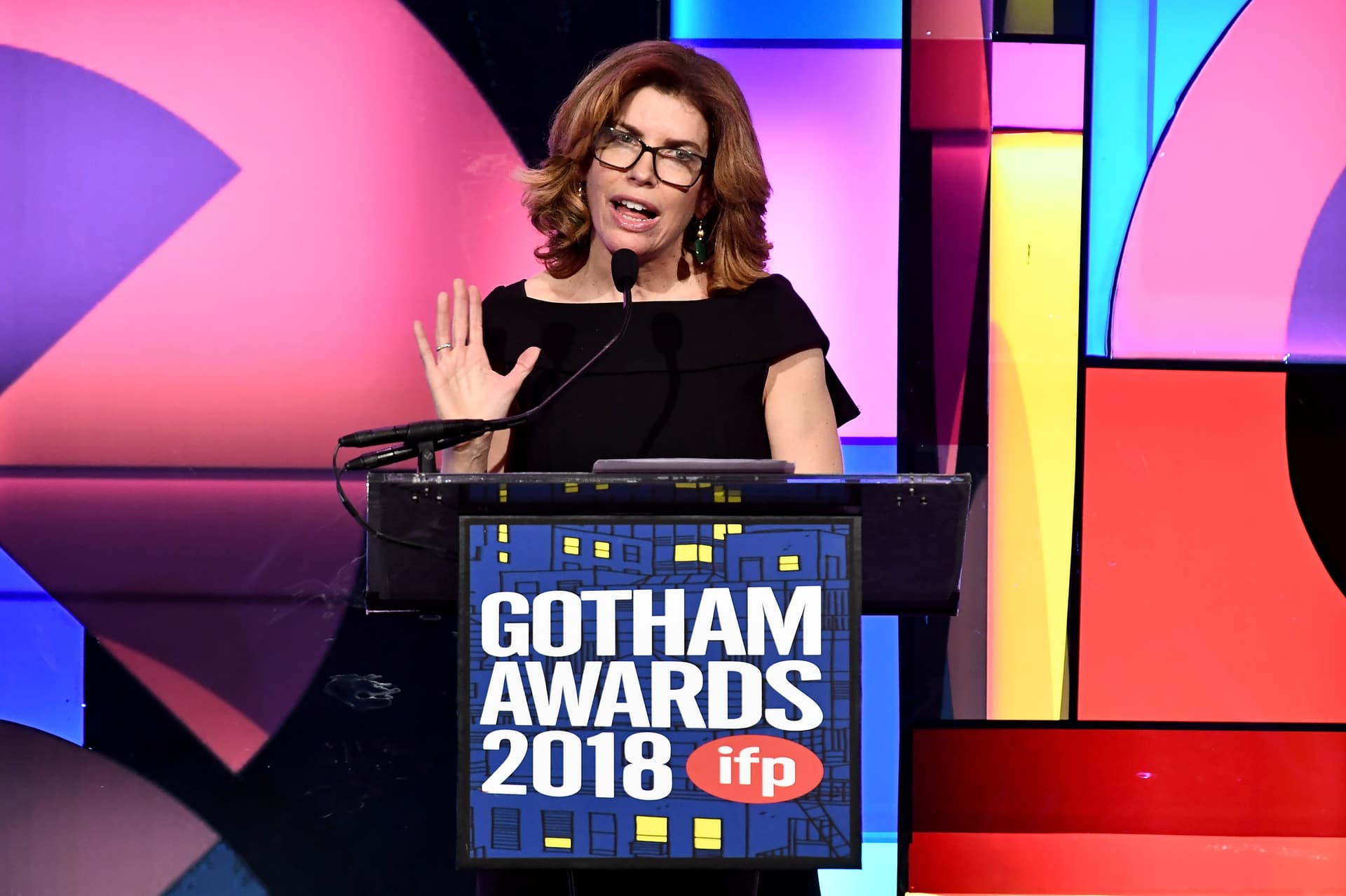 Julie Menin speaks onstage during IFP's 28th Annual Gotham Independent Film Awards at Cipriani, Wall Street on November 26, 2018.