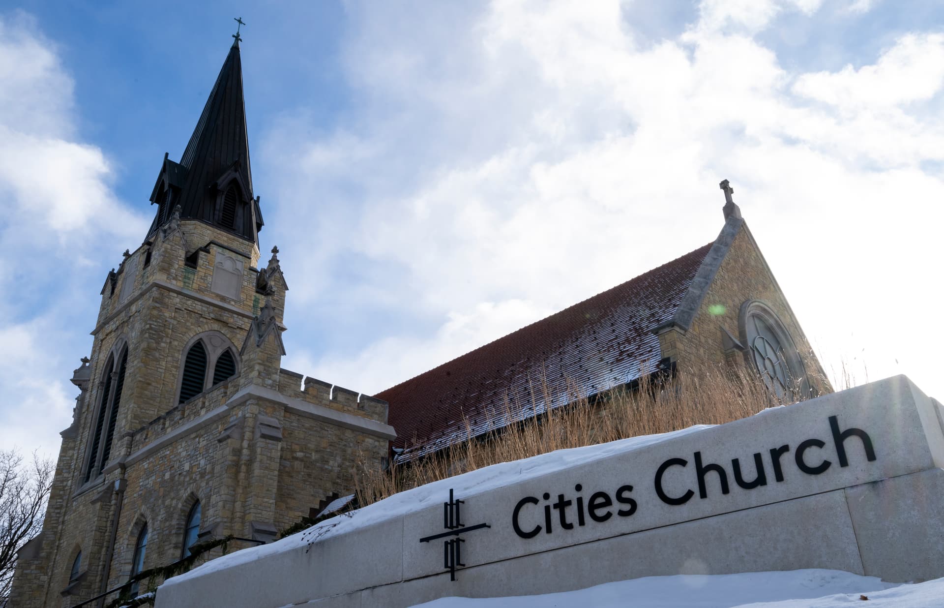 A general view outside Cites Church on January 22, 2026 located on St. Paul, Minnesota's prestigious Summit Avenue.  