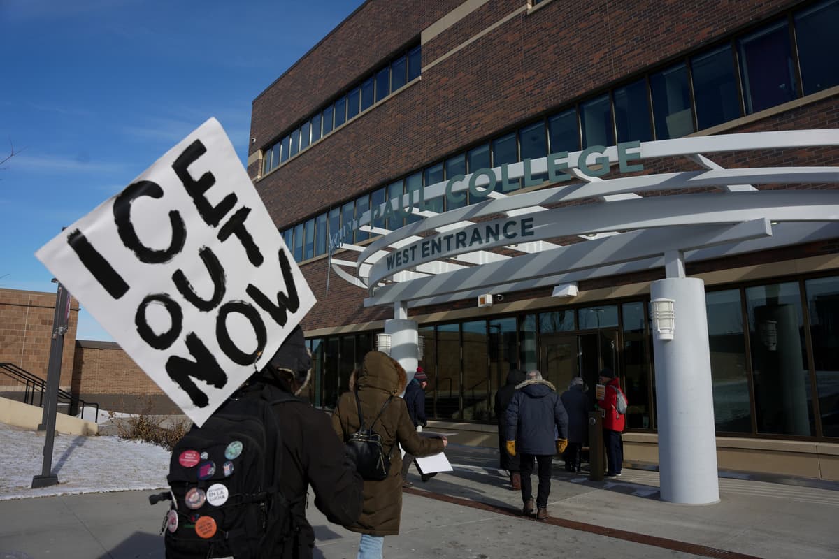 People arrive for an MLK rally at St. Paul, Minnesota.