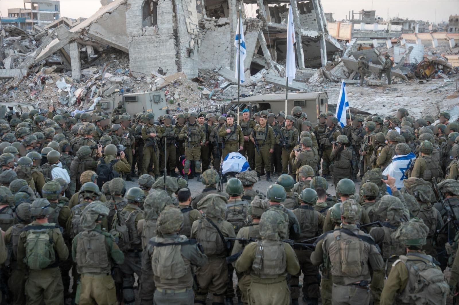 IDF Chief of Staff Eyal Zamir joins troops in Gaza City for a ceremony honoring slain hostage Ran Gvili after his body was recovered at Gaza City, January 26, 2026.