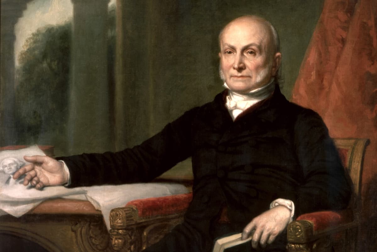 George Peter Alexander Healy's portrait of President John Quincy Adams, 1858, detail.