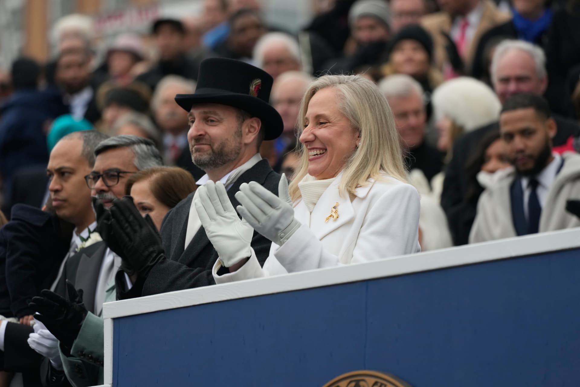 Governor Abigail Spanberger of Virginia is seen during inaugural ceremonies at Richmond on January 17, 2026.