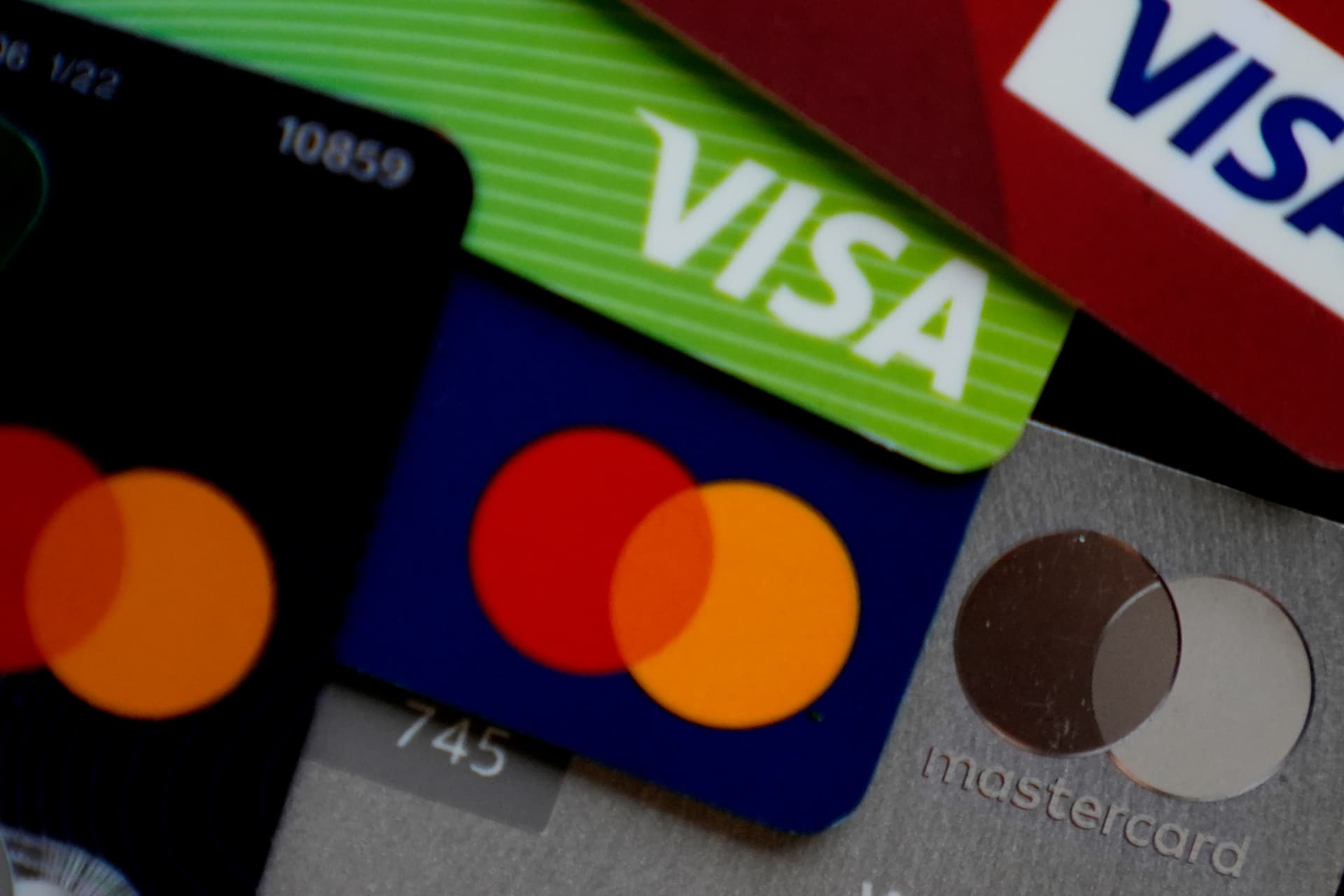 Visa and Mastercard credit cards.