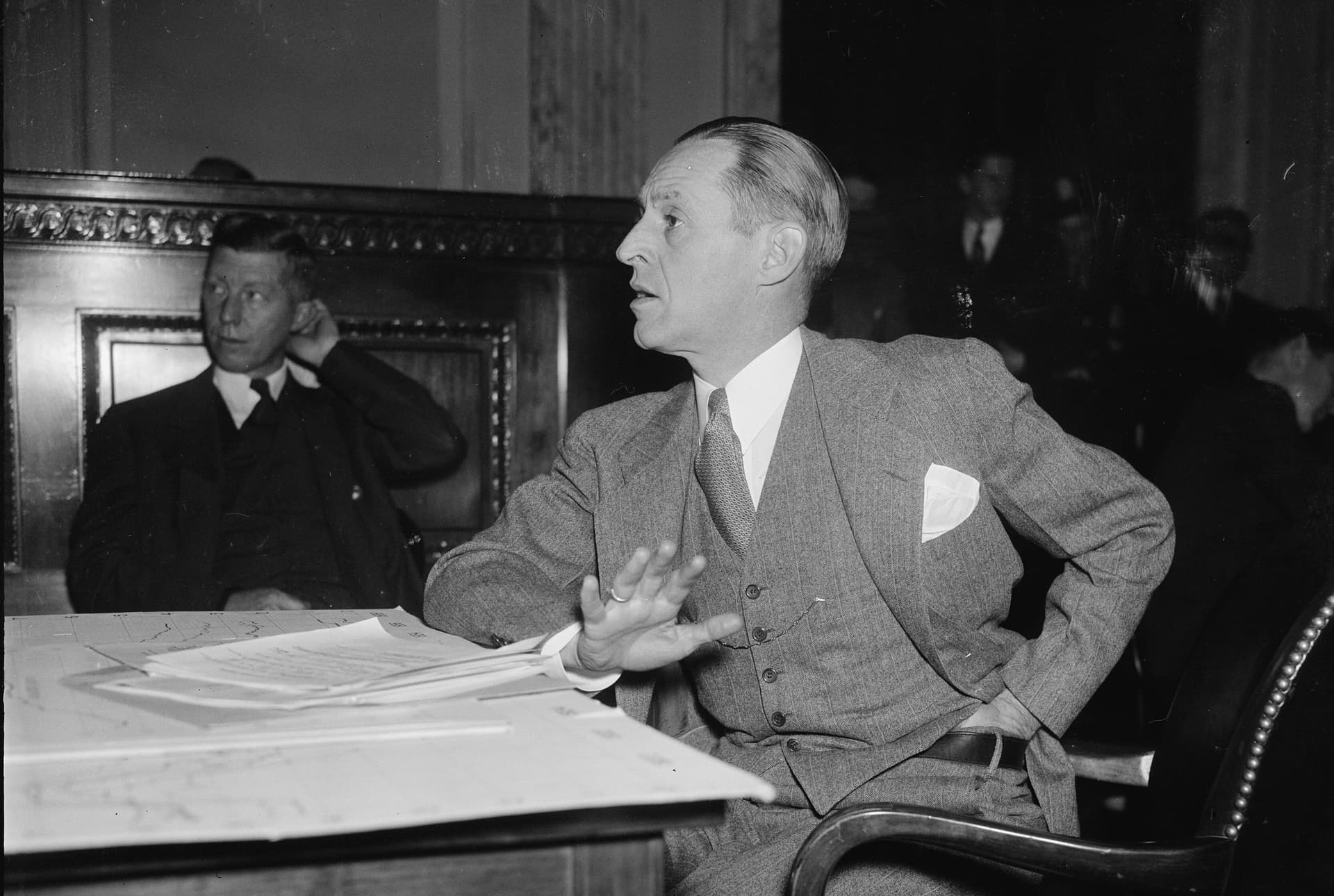 The Federal Reserve chairman, Marriner Eccles, on Capitol Hill in 1938.