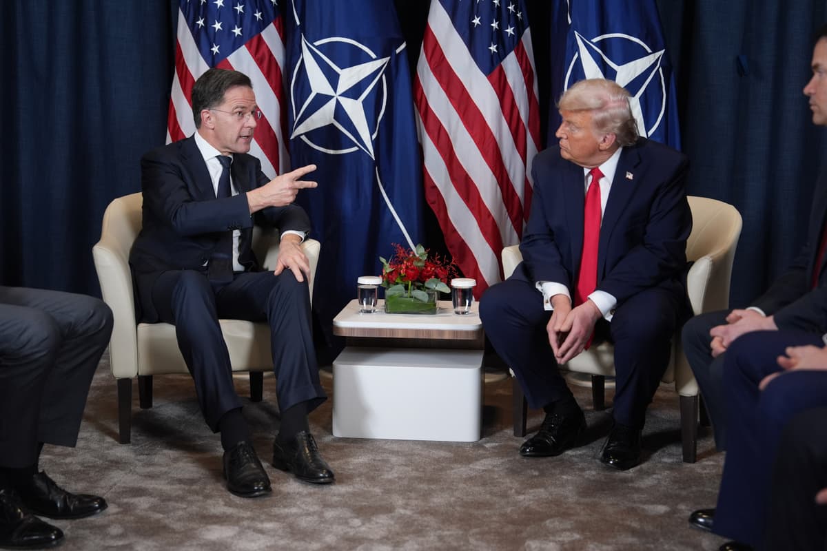 President Trump, right, meets with NATO's secretary general, Mark Rutte, at the World Economic Forum, Davos, Switzerland, January 21, 2026.