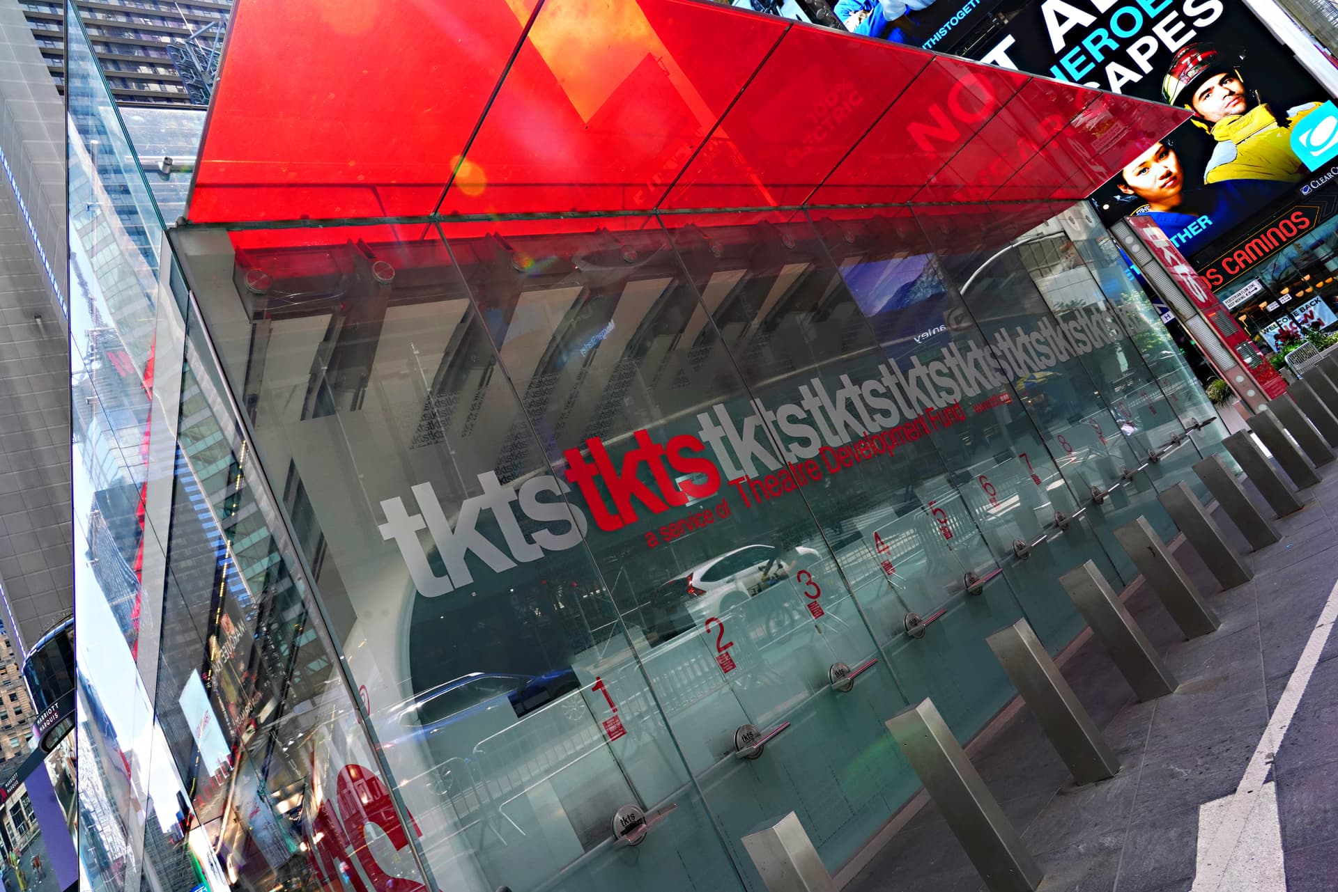 The tkts booth in Times Square.