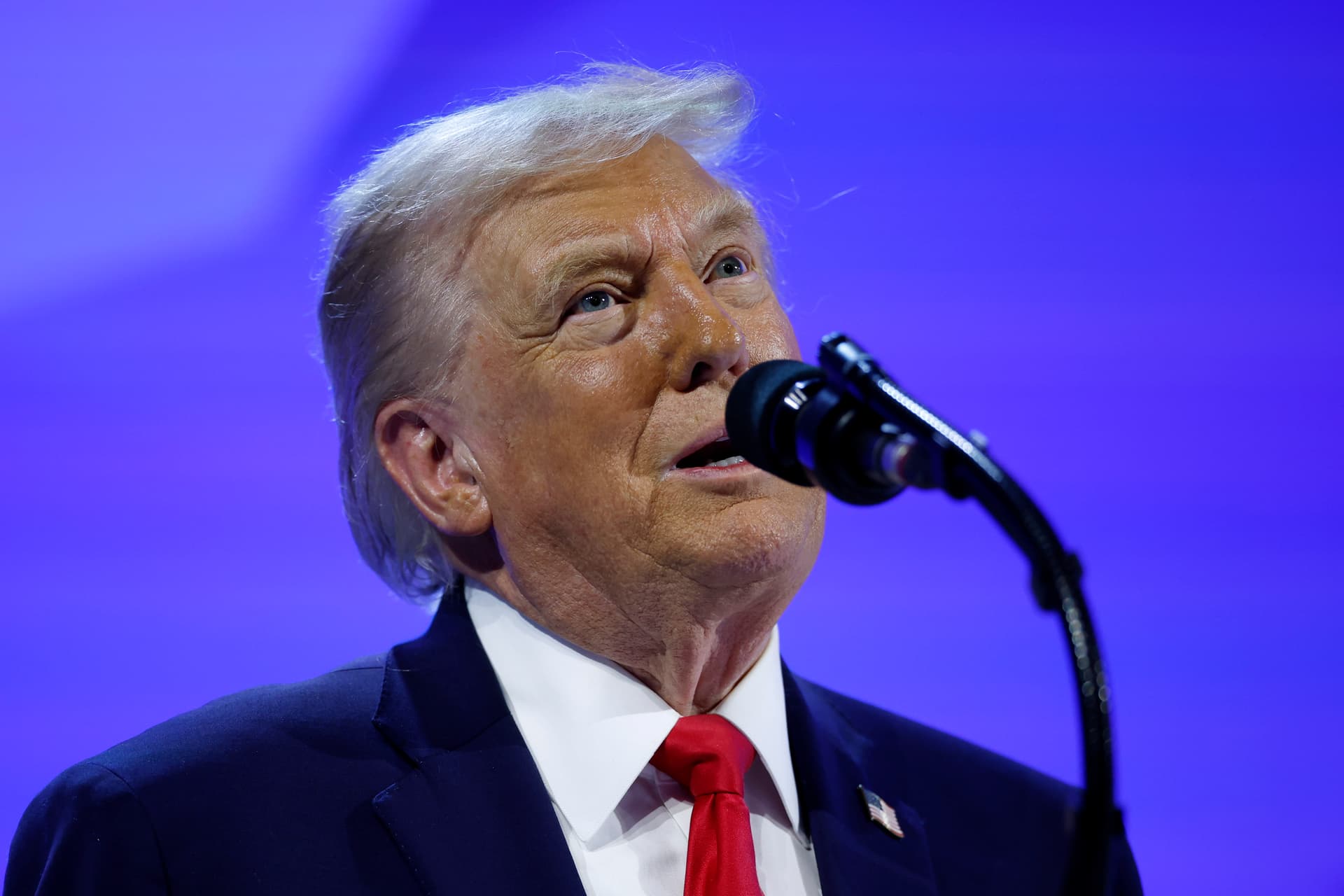 President Trump gives a speech at the World Economic Forum (WEF) on January 21, 2026 at Davos, Switzerland. 