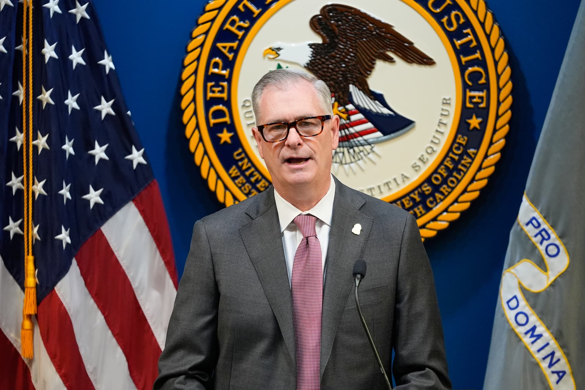 FBI Special Agent James C. Barnacle, Jr. gives a press conference, Friday, Jan. 2, 2026, in Charlotte, N.C. 