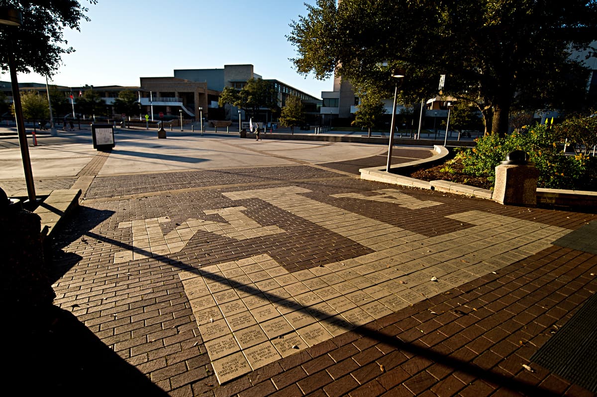 The sun sets over Texas A&M campus at College Station, Texas,  on February 12, 2016.